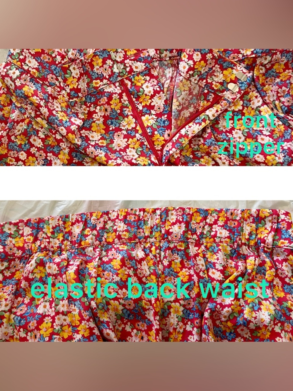 Mango MNG multicolored floral print wide leg pants US Women’s XL EUC - Picture 9 of 10